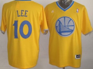 Golden State Warriors #10 David Lee Revolution 30 Swingman 2013 Christmas Day Yellow Jersey