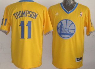 Golden State Warriors #11 Klay Thompson Revolution 30 Swingman 2013 Christmas Day Yellow Jersey