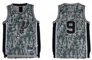 San Antonio Spurs #9 Tony Parker Revolution 30 Swingman Camo Jersey