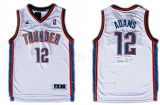 Oklahoma City Thunder #12 Steven Adams Revolution 30 Swingman White Jersey