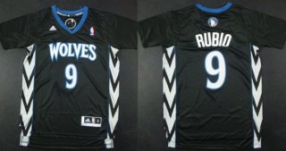 Minnesota Timberwolves #9 Ricky Rubio Revolution 30 Swingman 2014 Black Jersey