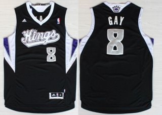 Sacramento Kings #8 Rudy Gay Revolution 30 Swingman Black Jersey