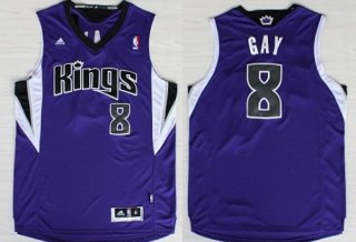 Sacramento Kings #8 Rudy Gay Revolution 30 Swingman Purple Jersey