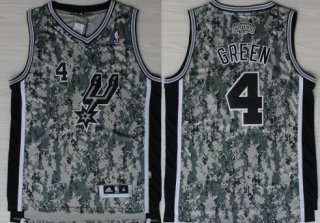 San Antonio Spurs #4 Danny Green Revolution 30 Swingman Camo Jersey
