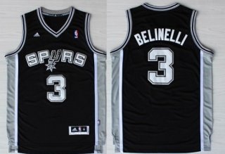 San Antonio Spurs #3 Marco Belinelli Revolution 30 Swingman Black Jersey