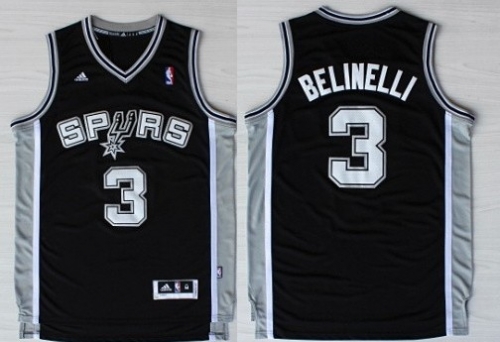 San Antonio Spurs #3 Marco Belinelli Revolution 30 Swingman Black Jersey