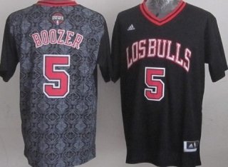 Chicago Bulls #5 Carlos Boozer Revolution 30 Swingman 2014 Noche Latina Black Jersey