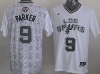 San Antonio Spurs #9 Tony Parker Revolution 30 Swingman 2014 Noche Latina White Jersey