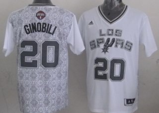 San Antonio Spurs #20 Manu Ginobili Revolution 30 Swingman 2014 Noche Latina White Jersey