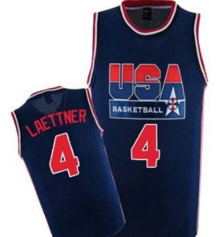 1992 Olympics Team USA #4 Christian Laettner Navy Blue Swingman Jersey