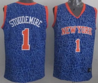 New York Knicks #1 Amare Stoudemire Blue Leopard Print Fashion Jersey