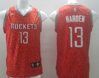 Houston Rockets #13 James Harden Red Leopard Print Fashion Jersey