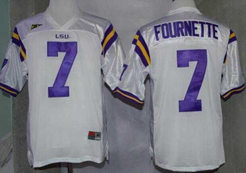 LSU Tigers #7 Leonard Fournette White Jersey