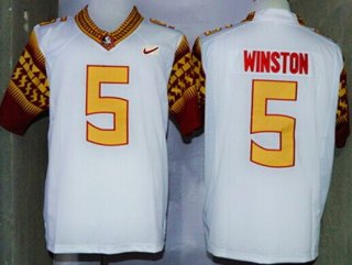 Florida State Seminoles #5 Jameis Winston 2014 White Limited Jersey