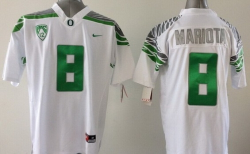 Oregon Duck #8 Marcus Mariota 2014 White Limited Jersey