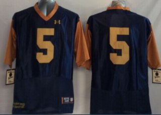 Notre Dame Fighting Irish #5 Everett Golson 2014 Blue With Yellow Jersey