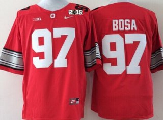 Ohio State Buckeyes #97 Joey Bosa 2015 Playoff Rose Bowl Special Event Diamond Quest Red 2015 BCS Patch Jersey