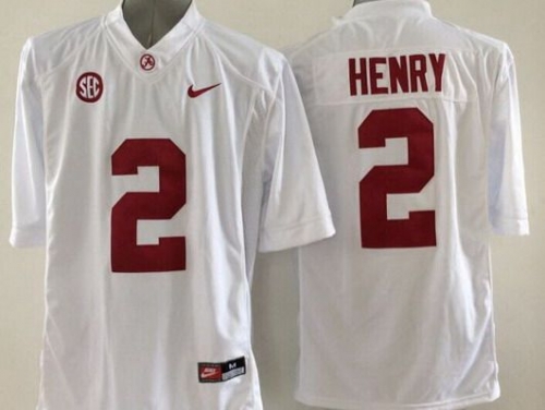 Men's Alabama Crimson Tide #2 Derrick Henry White 2015 NCAA Football Nike Limited Jersey