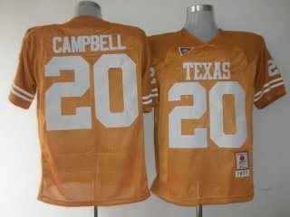 Men's Texas Longhorns #20 Earl Campbell Orange Throwback NCAA Football Jersey