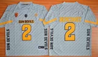 Men's Arizona State Sun Devils #2 Mike Bercovici Gray Desert Ice 2015 College Football Jersey