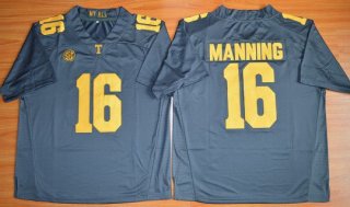 Men's Tennessee Volunteers #16 Peyton Manning Gray 2015 College Football Jersey