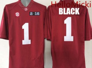 Men's Alabama Crimson Tide #1 Chris Black Red 2016 BCS patch College Football Nike Limited Jersey