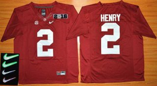 Men's Alabama Crimson Tide #2 Derrick Henry Red 2016 Playoff Diamond Quest College Football Nike Limited Jersey