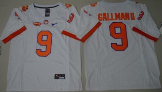 Men's Clemson Tigers #9 Wayne Gallman II White Stitched NCAA Nike 2016 College Football Jersey