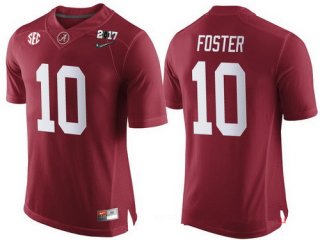 Men's Alabama Crimson Tide #10 Reuben Foster Red 2017 Championship Game Patch Stitched CFP Nike Limited Jersey