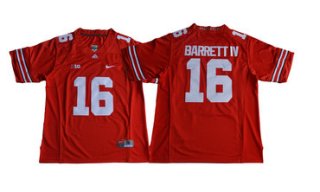 Men's Ohio State Buckeyes #16 J.T. Barrett IV Red Limited Stitched NCAA 2016 Nike College Football Jersey