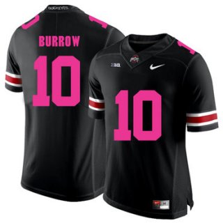 Ohio State Buckeyes 10 Joe Burrow Black 2018 Breast Cancer Awareness College Football Jersey