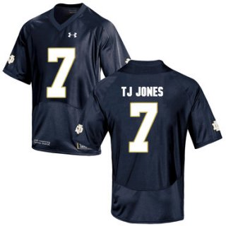 Notre Dame Fighting Irish 7 TJ Jones Navy College Football Jersey