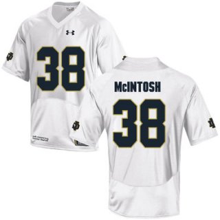 Notre Dame Fighting Irish 38 Deon McIntosh White College Football Jersey