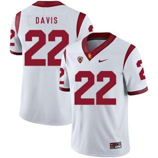 USC Trojans 22 Justin Davis White College Football Jersey