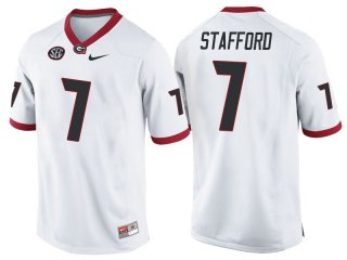 NCAA Georgia Bulldogs #7 Matthew Stafford White College Football Jersey