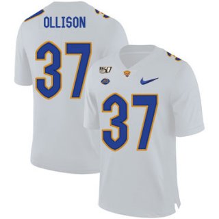 Pittsburgh Panthers 37 Qadree Ollison White 150th Anniversary Patch Nike College Football Jersey