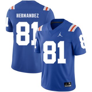 Florida Gators 81 Aaron Hernandez Blue Throwback College Football Jersey