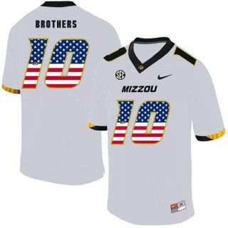 Missouri Tigers 10 Kentrell Brothers White USA Flag Nike College Football Jersey