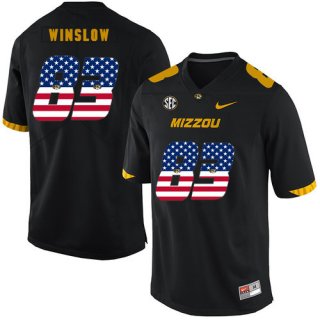 Missouri Tigers 83 Kellen Winslow Black USA Flag Nike College Football Jersey