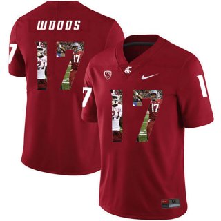 Washington State Cougars 17 Kassidy Woods Red Fashion College Football Jersey