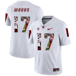 Washington State Cougars 17 Kassidy Woods White Fashion College Football Jersey