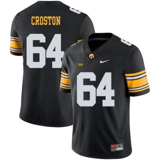 Iowa Hawkeyes 64 Cole Croston Black College Football Jersey