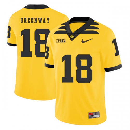 Iowa Hawkeyes 18 Chad Greenway Yellow College Football Jersey