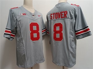 Men's Ohio State Buckeyes #8 Cade Stover Gray 2023 F.U.S.E. Limited Stitched Jersey