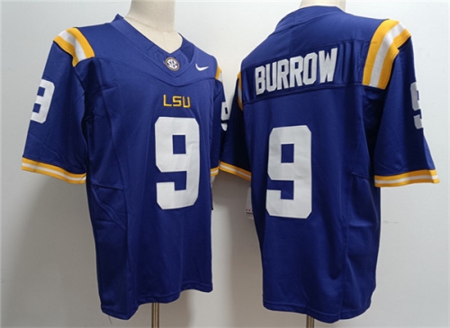 Men's LSU Tigers #9 Joe Burreaux Purple 2023 Stitched Football Jersey