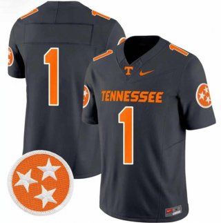 Men's Tennessee Volunteers #1 Charcoal F.U.S.E. Stitched Jersey