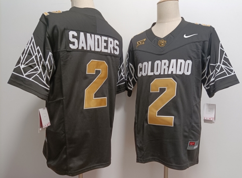 Men's Colorado Buffaloes #2 Shedeur Sanders Black Gold With XII Patch FUSE Vapor Stitched Jersey