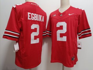 Men's Ohio State Buckeyes #2 Emeka Egbuka Red FUSE College Stitched Jersey