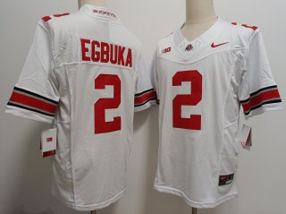 Men's Ohio State Buckeyes #2 Emeka Egbuka White FUSE College Stitched Jersey