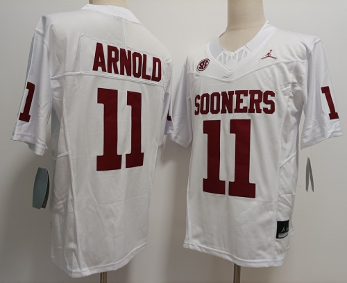 Men's Oklahoma Sooners #11 Jackson Arnold White FUSE College Stitched Jersey